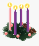 Advent Wreath with 4 candles lit