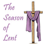 Image of cross draped in purple scarf