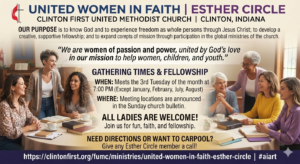 Esther Circle - United Women in Faith @ Clinton First United Methodist Church | Clinton | Indiana | United States
