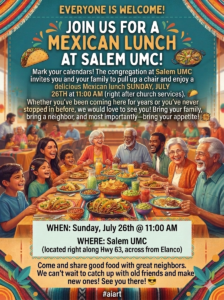 Salem UMC - Mexican Lunch @ Salem United Methodist Church | Hillsdale | Indiana | United States
